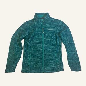 Eddie Bauer Women’s Small Teal Fleece Lined Jacket with Geometric Print
